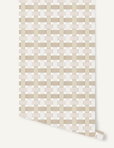 Tapeta geometryczna plecionka Papermint Bauhaus 1124 Beige Plume Classics