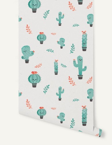 Tapeta kaktusy Papermint Cactus 101 Bleu Classics