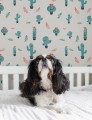 Tapeta kaktusy Papermint Cactus 101 Bleu Classics