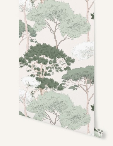 Tapeta drzewa Papermint Canopee 1211 Vert Veloute Classics