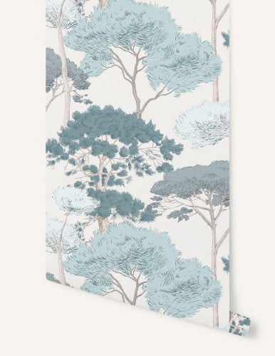 Tapeta drzewa Papermint Canopee 1213 Bleu Lichen Classics