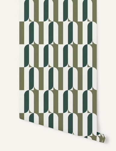 Tapeta geometryczna Papermint Ceramica 1118 Vert Olive Classics