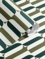 Tapeta geometryczna Papermint Ceramica 1118 Vert Olive Classics