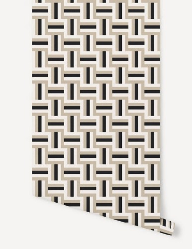 Tapeta geometryczna labirynt Papermint Neue 1112 Beige Naturel Classics