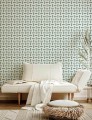 Tapeta geometryczna labirynt Papermint Neue 1115 Bleu Amarente Classics