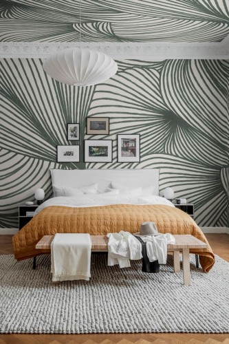 Fototapeta falujące linie Rebel Walls R18598 Opulence Lines Moss Simplicity