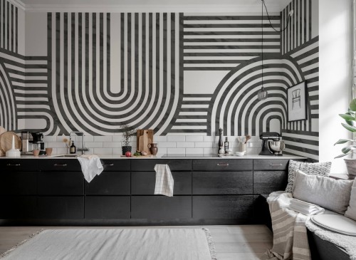 Fototapeta graficzne łuki Rebel Walls R18624 Twine Graphite Simplicity