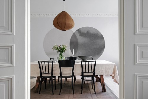 Fototapeta koła Rebel Walls R18634 Eclipse Graphite Simplicity