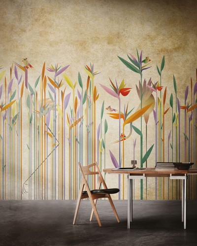 Fototapeta kwiaty i ptaki Inkiostro Bianco HABITAT INKDHNG1901 Natural Beauty