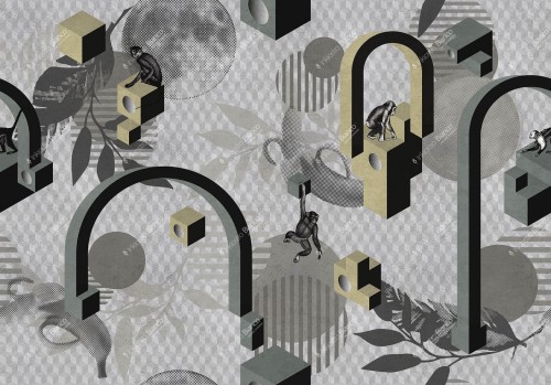 Fototapeta małpy i geometria Inkiostro Bianco PLANET OF THE APES INKTNOJ1902 Natural Beauty