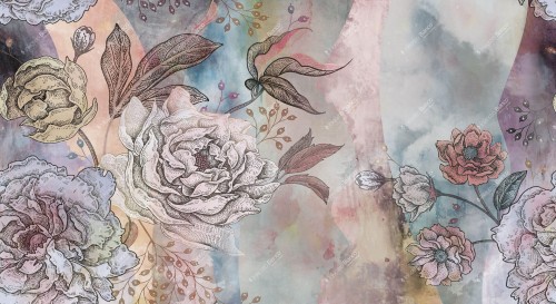 Fototapeta kwiaty i marmur Inkiostro Bianco PROFUMO INKODVS1902 Natural Beauty