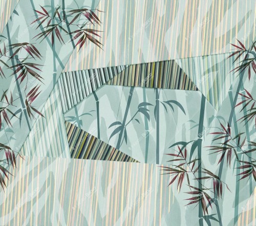 Fototapeta bambus i graficzne wzory Inkiostro Bianco WILD LAYERS INKEIOL1902 Natural Beauty