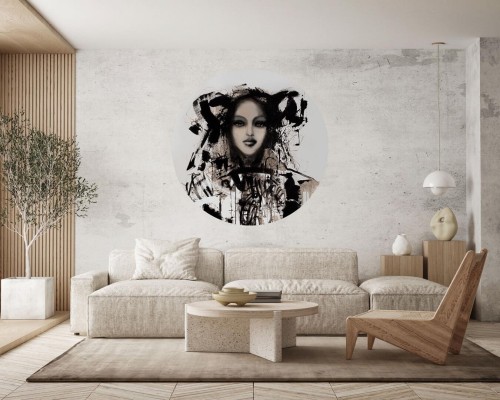 Mural okrągły portret kobiety Wall Art Aida Koło