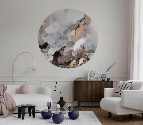 Mural okrągły abstrakcyjny Wall Art Amaretto Koło