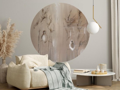 Mural okrągły artystyczny z ptakami Wall Art Aves Koło