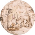 Mural okrągły dla dzieci zwierzątka leśne Wall Art Bambi Koło
