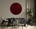 Mural okrągły geometryczny tynk Wall Art Bene Burgundy Koło