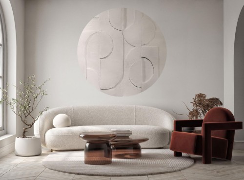 Mural okrągły geometryczny tynk Wall Art Bene Koło