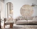 Mural okrągły plan miasta Wrocław Wall Art Breslau Beige Koło