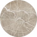 Mural okrągły plan miasta Wrocław Wall Art Breslau Beige Koło