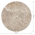 Mural okrągły plan miasta Wrocław Wall Art Breslau Beige Koło