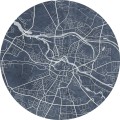 Mural okrągły plan miasta Wrocław Wall Art Breslau Blue Koło