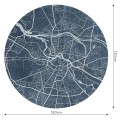 Mural okrągły plan miasta Wrocław Wall Art Breslau Blue Koło