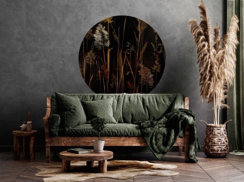 Mural okrągły łąka Wall Art Calamus Koło