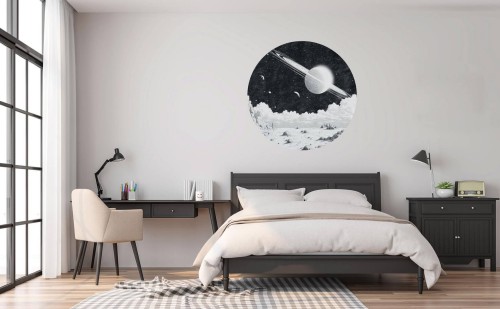 Mural okrągły kosmos Wall Art Eirian Koło