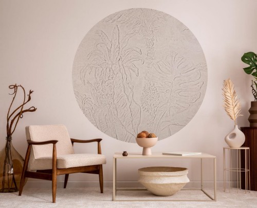 Mural okrągły tropikalne liście Wall Art Esotico Koło