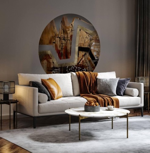 Mural okrągły abstrakcyjny Wall Art Figaro Koło