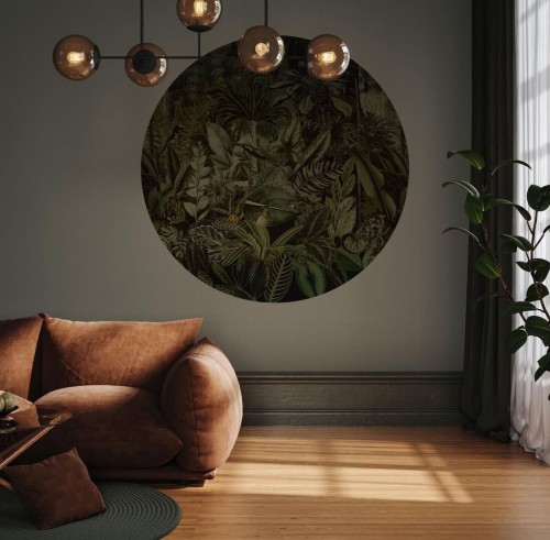 Mural okrągły tropikalny las Wall Art Madagascar Koło