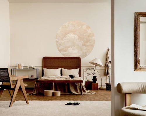 Mural okrągły abstrakcyjne chmury Wall Art Nubes Koło