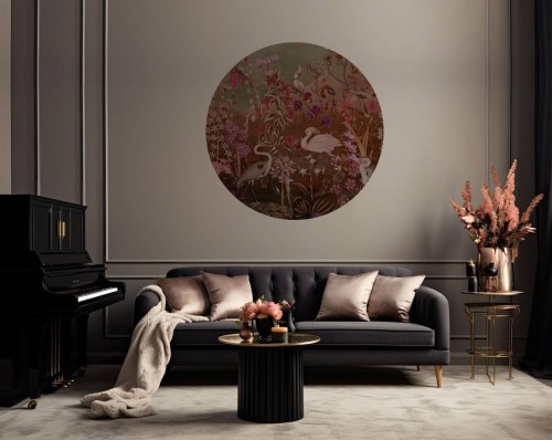 Mural okrągły egzotyczne ptaki Wall Art Paradiso Koło