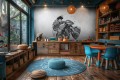 Mural okrągły motocyklista anime Wall Art Raida Koło