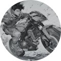 Mural okrągły motocyklista anime Wall Art Raida Koło