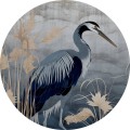 Mural okrągły czapla Wall Art Senzai Koło