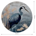 Mural okrągły czapla Wall Art Senzai Koło
