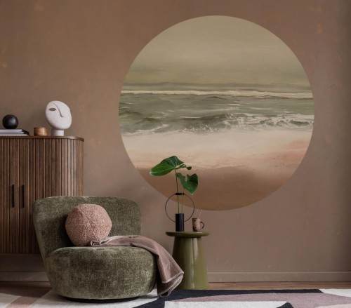 Mural okrągły artystyczny krajobraz morza Wall Art Sunrise Koło