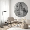 Mural okrągły architektura Wawelu Wall Art Wawel Koło