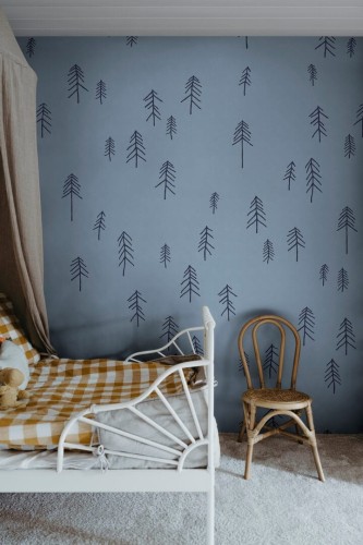 Fototapeta drzewa Rebel Walls R20635 Tall Blue Fine Little Day