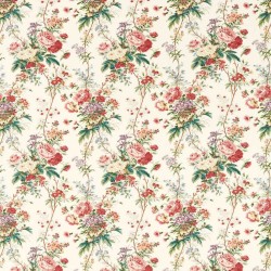 Tkanina lniana z roślinnym wzorem Sanderson 227173 Lakeland Paradis Giles Deacon