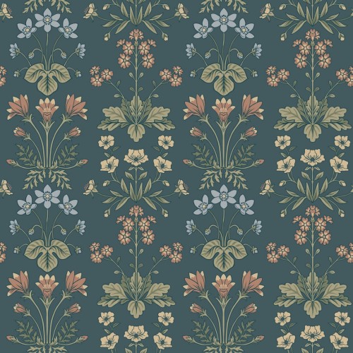 Tapeta roślinna Sandberg S10477 Maj Midnight Blue Ett Hem, Öland