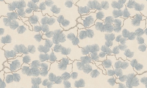 Fototapeta gałęzie sosny Sandberg S10489 Pine Mural Misty Blue Ett Hem, Öland