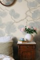 Fototapeta gałęzie sosny Sandberg S10489 Pine Mural Misty Blue Ett Hem, Öland