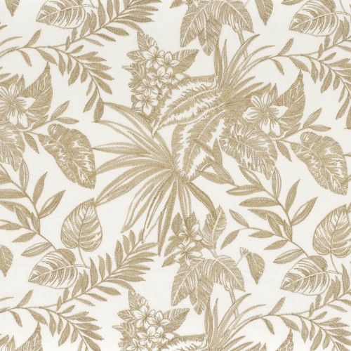 Tkanina haftowana w egzotyczne liście Camengo 49210355 Azelie Magnolia