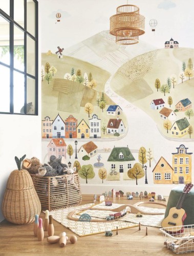 Mural krajobraz wioski Casadeco OUTD 200713605 S Welcome To The Village Once Upon A Time 2