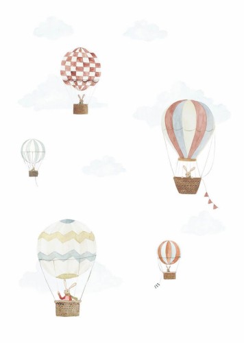 Mural balony i króliki Casadeco OUTD 200720303 M Travel Around The World Once Upon A Time 2