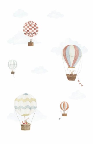 Mural balony i króliki Casadeco OUTD 200720304 L Travel Around The World Once Upon A Time 2