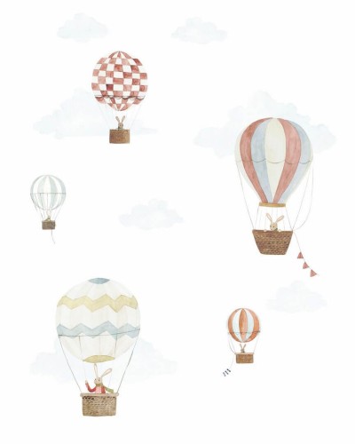 Mural balony i króliki Casadeco OUTD 200720305 S Travel Around The World Once Upon A Time 2